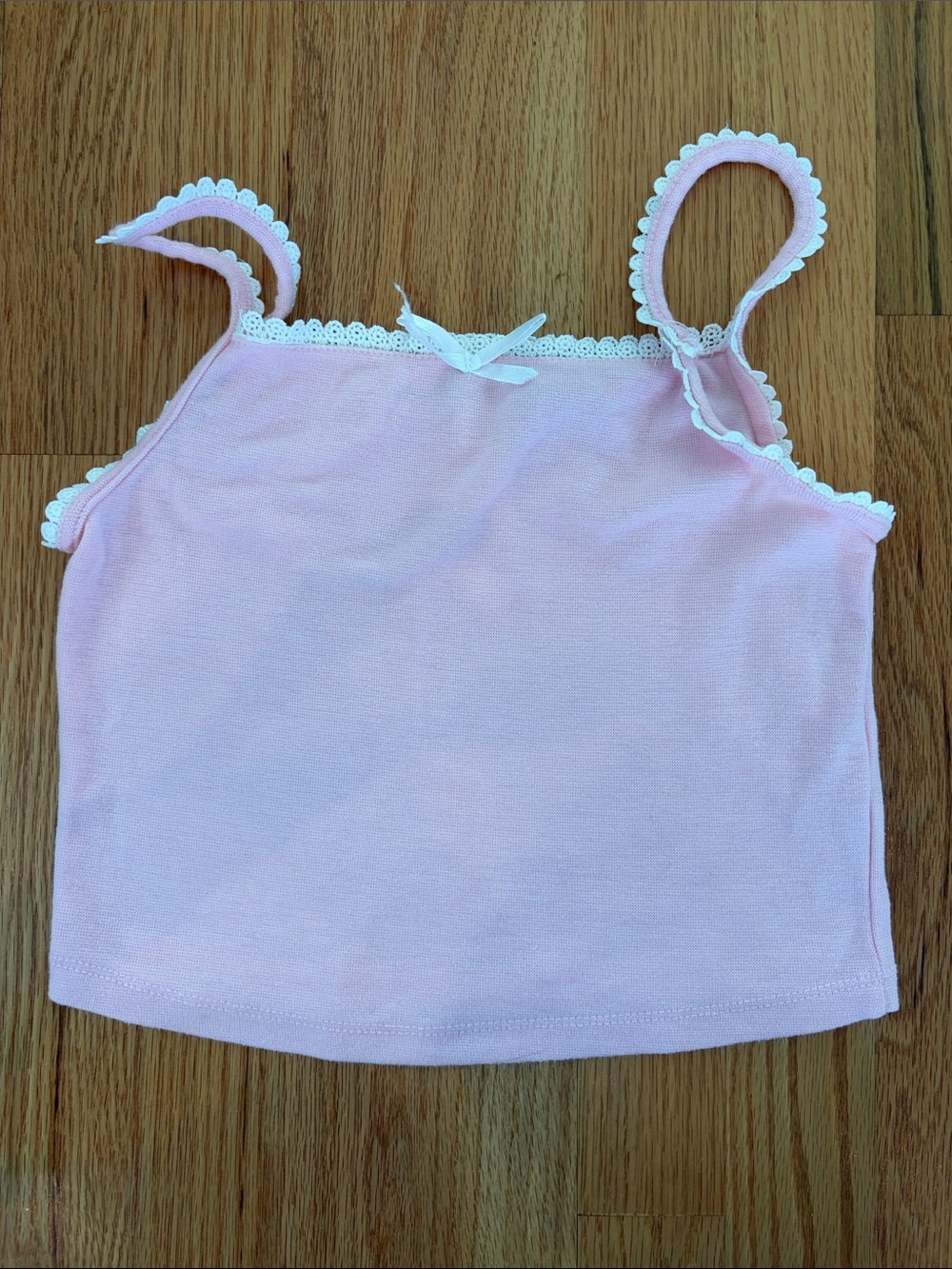 Vintage Havana Girls Pink Lace Trim Cami Tank Top Size M 10-12